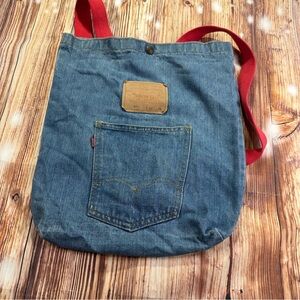 Vintage Levis 501 Jean Denim Tote Bag Backpack Purse